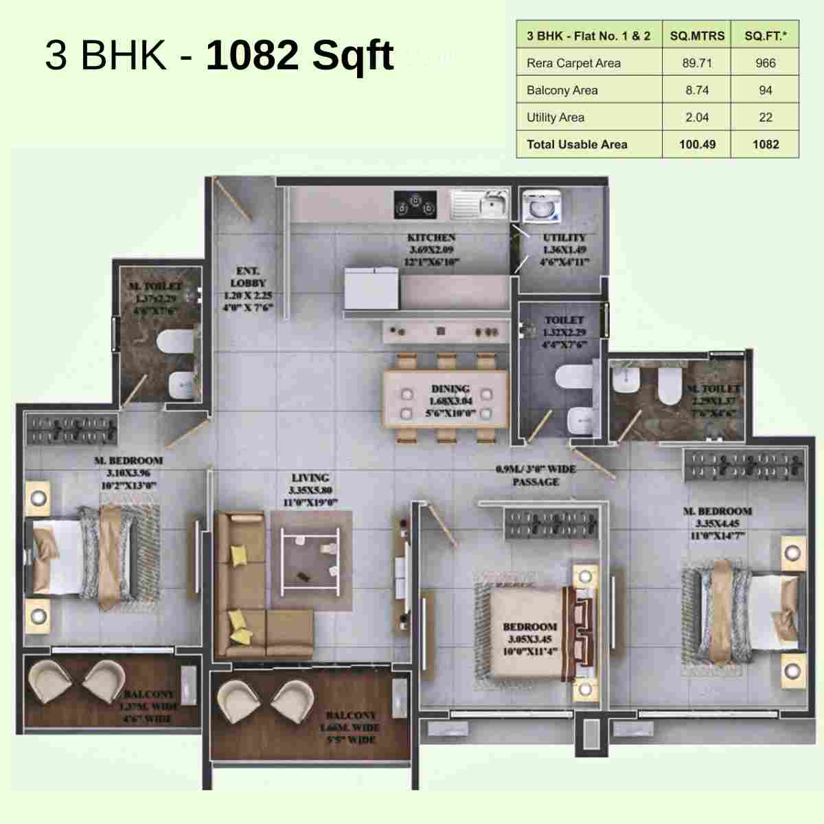 Dosti-Greenscape-Floor-Plan-Dosti-Cascade-Wing-D-Summit-E-3-BHK-1082-Sqft